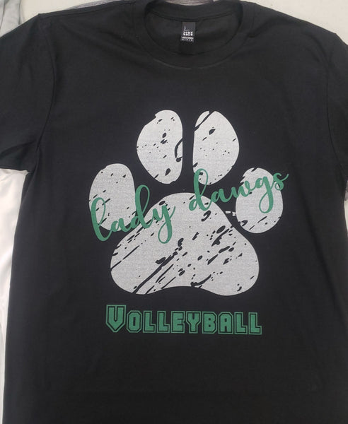 Lady Dawgs Pawprint  Black Tee