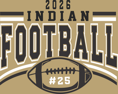 2026 Vegas Gold Indian Football Tee with Player Personalization