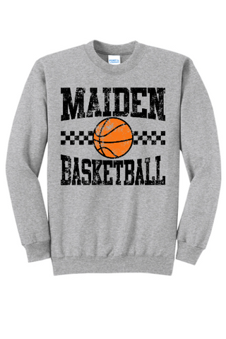 Checkered Basketball Sweatshirt for Indians, Maidens, or Warriors