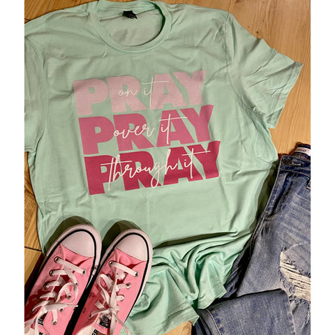 Pray on Mint Crewneck (Fits True to Size)